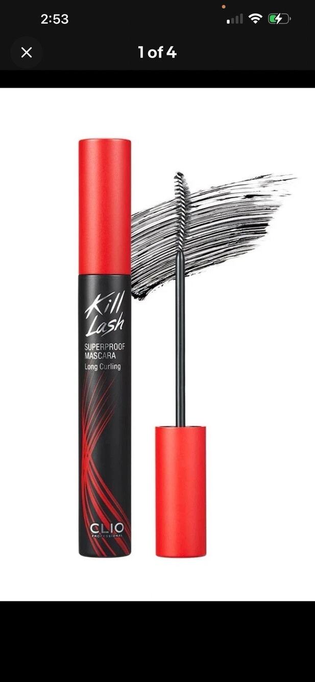 CLIO KILL LASH SUPERPROOF MASCARA 01 LONG CURLING BLACK 7g / Net Wt.0.24 Oz.